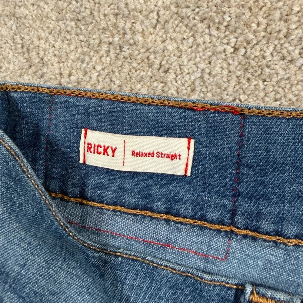 True Religion Ricky Jeans Men 38(FITS 37x28) Blue Relaxed Straight Drop Top Blue
